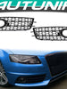 All Black Front Fog Light Grill Cover For Audi A4 B8 Sline S4 2009-2012