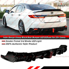 For 2025-2026 Toyota Camry Yofer Gloss Black Rear Bumper Diffuser Replacement W/ LED