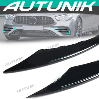 Front Splitter Molding Trims & Fog Light Cover For Mercedes W213 Facelift LCI E350 E450 AMG 2021 2022