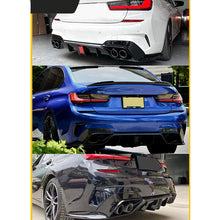 Gloss Black Rear Diffuser w/ Light For BMW 3 Series G20 330i M340i M-Sport 2019-2022