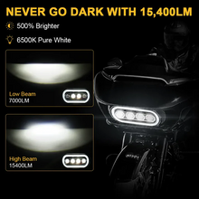 LED Dual Headlight w/ DRL Ring Fit For Harley Road Glide Special Limited CVO Ultra 2015+