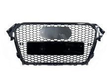 RS4 Style Gloss Black Honeycomb Front Grille Grill for AUDI A4 S4 B8.5 2013-2016