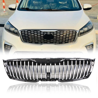 Front Bumper Upper Grille Mid Grid Chrome for KIA Sorento 2018-2021