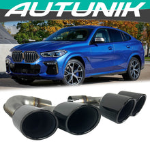 Pair For BMW X5 G05 X6 G06 X7 G07 40i Rear Exhaust Tips Muffler Tailpipe Black