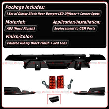For 2020-2026 BMW F95 X5M F96 X6M LT Style Gloss Black Dual LED Rear Bumper Diffuser
