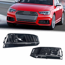 Gloss Black For 2017-2019 Audi A4 B9 S-line S4 Fog Light Grille Cover Trim Replacement