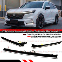 For 2023-2026 Honda CR-V Front Grill Hood Top Switch-Back Sequential DRL LED Lights