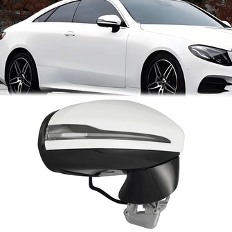 White Mirror BSM For 2018-2022 Mercedes Coupe E300 E400 E450 E53 AMG-Passenger Right