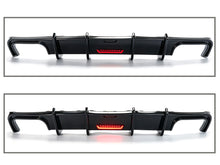 Rear Bumper Diffuser Gloss Black w/ LED Brake Light For Audi A6 C8 S-Line S6 2019-2025
