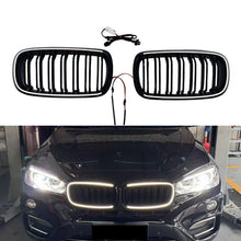 For 2014-2018 BMW X5 F15 X6 F16 Gloss Black LED Light Front Kidney Grille Upper Grill Radiator