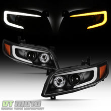 Left+Right Black Headlamps for Infiniti 2003-2008 FX35 FX45 LED DRL Tube Switchback Signal Headlights