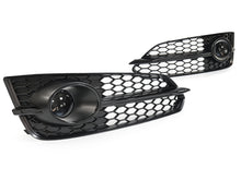 All Black Front Fog Light Grille Covers For Audi A8 S-Line S8 D4 2015–2018