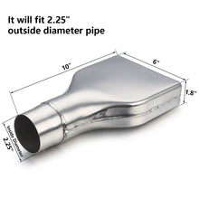 Stainless Steel Square Exhaust Tip 2.25" inlet 6" x 1.8"Outlet 10" Long Camaro