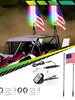 2PCS 5FT 6FT RGB Spiral LED Whip Lights Antenna Chase + Flag for ATV UTV