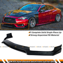 RS Style Double-Deck PU Front Bumper Lip Spoiler For 2017-2022 Infiniti Q60