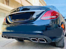 C63 Style Rear Diffuser + Exhaust Tips For Mercedes W205 C-Class Base C300 C250 Non-AMG 2015-2021