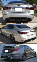 Black Rear Bumper Diffuser w/ Vent For 2014-2017 Infiniti Q50