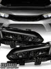 All Black Full LED Headlights For 2022-2025 Honda Civic Hatchback Sedan w/DRL Headlamps