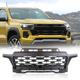 Black Front Upper Grille w/LED Lights for Chevrolet Chevy Colorado 2023-2024