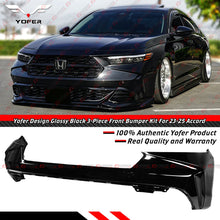 For 2023-2026 Honda Accord Yofer Crystal Black 3 Piece Front Bumper Replacement Kit