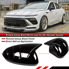 For 2024-2026 Hyundai Sonata M Style Gloss Black Side View Mirror Cover Caps Overlay