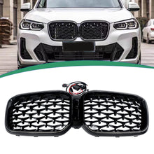 Front Kidney Grille Diamond Grill W/ LED Light For 2022-2024 BMW X3 G01 X4 G02