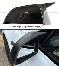 For 2017-2025 Tesla Model 3 Direct Add-On Dry Matt Carbon Fiber M Style Side Mirror Covers Caps