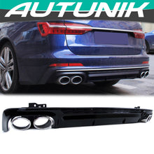 S6 Style Rear Diffuser + Silver Exhaust Tips For AUDI A6 C8 S6 S-Line 2019-2024