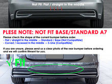 Gloss Black Rear Diffuser Exhaust Tips For AUDI A7 C8 S-line S7 2019-2024 di180