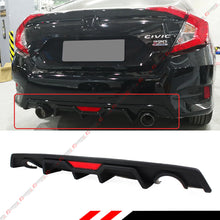 Rear Bumper Diffuser+LED 3rd Brake Light For 2016-2021 Honda Civic 4dr Sedan