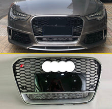 Chrome Honeycomb Front Grill RS6 Style For AUDI A6 C7 S6 2012-2015