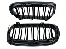 For 2014-2018 BMW X5 F15 X6 F16 Gloss Black LED Light Front Kidney Grille Upper Grill Radiator