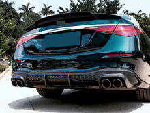 Gloss Black Rear Diffuser w/ Dual Exhaust Tips for Mercedes W223 Sedan S500 S560 S580 AMG 2021-2024 di223