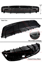 For 2020-2024 Tesla Model Y Gloss Black Shark Fin Rear Bumper Diffuser w/ Extensions