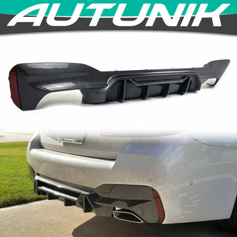 Carbon Fiber Look Rear Diffuser For BMW 5-Series G30 530i 540i M Sport 2017-2023 di51