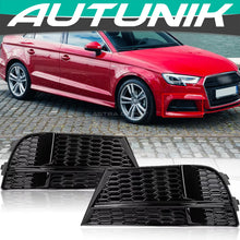 Pair Front Bumper Fog Light Honeycomb Grill Cover for Audi A3 8V S-Line 2017-2020