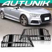 Gloss Black Honeycomb Fog Light Cover Grill for 2017-2020 Audi A3 8V S-Line