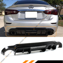 Black Rear Bumper Diffuser w/ Vent For 2014-2017 Infiniti Q50