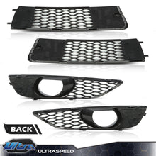 4PCS Black Upper Lower Bumper Fog Light Grill Cover Frame Fit For  Audi Q7 S-Line 2010-2015