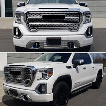 8pcs Chrome Front Upper Grille Lower Grill Fog Light Bezel Kit for 2019-2022 GMC Sierra 1500 Denali