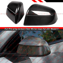 For 2025+ Tesla Model Y Juniper Add-on Full Carbon Fiber Side Mirror Cover Caps