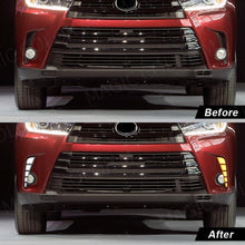 Front Bumper Fog Lights For Toyota Highlander 2017-2019 DRL Turn Signal Lamp