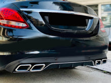 C63 Style Rear Diffuser + Exhaust Tips For Mercedes W205 C-Class Base C300 C250 Non-AMG 2015-2021