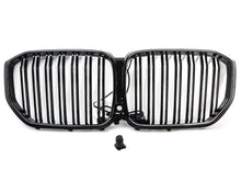 For 2019-2023 BMW X5 G05 Gloss Black Front Grille w/ LED Lights Dual Slat Kidney Grille