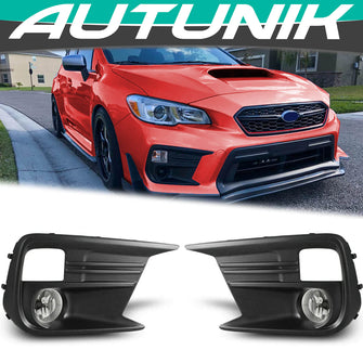 Fog Light Bezels + Fog Lamps Bulbs w/ Wiring for 2018-2021 Subaru WRX STI