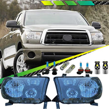 Halogen Headlights Assembly w/ Euro Corners LED Bulbs for Toyota Tundra 07-13 / Sequoia 08-17