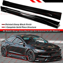 For 2024-2025 Tesla Model 3 Highland MC Design Gloss Black Side Skirt Extension