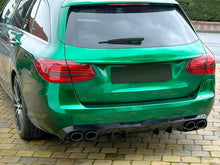 C43 Style Gloss Black Rear Diffuser + Exhaust Tips For Mercedes W205 C200 C300 C350 Non-AMG Sedan 2015-2021