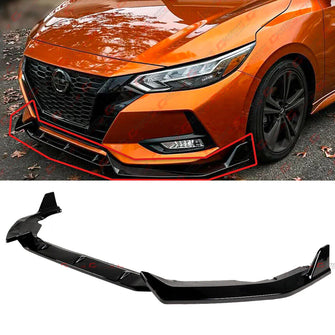 For 2020-2023 Nissan Sentra Sedan Gloss Black Front Bumper Lip Splitter