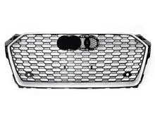 RS5 Style Honeycomb Front Mesh Grille Chrome for Audi A5 S5 B9 2017 2018 2019